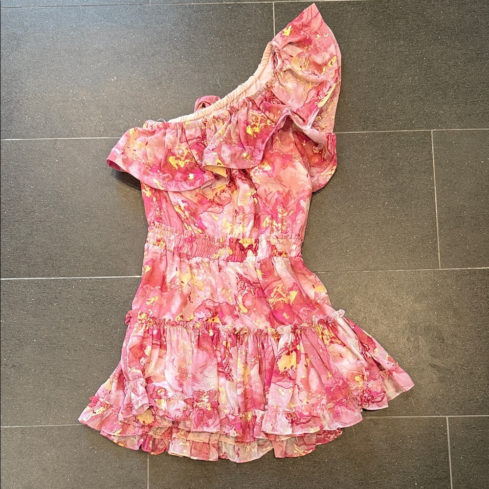 Buddy Love Pink Floral One-Shoulder Dress